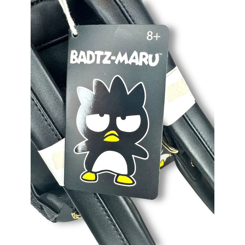 Loungefly X Sanrio Badtz-Maru Black Sequin Mini Backpack New Faux Leather - Picture 7 of 11